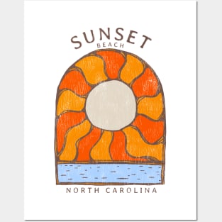 Sunset Beach, NC Summertime Vacationing Burning Sun Posters and Art